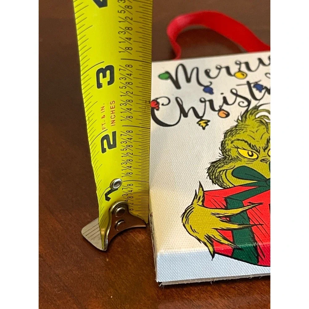 Set Of 2 Grinch Christmas Light‎ Up Canvas Xmas Tree Ornament grinchmas